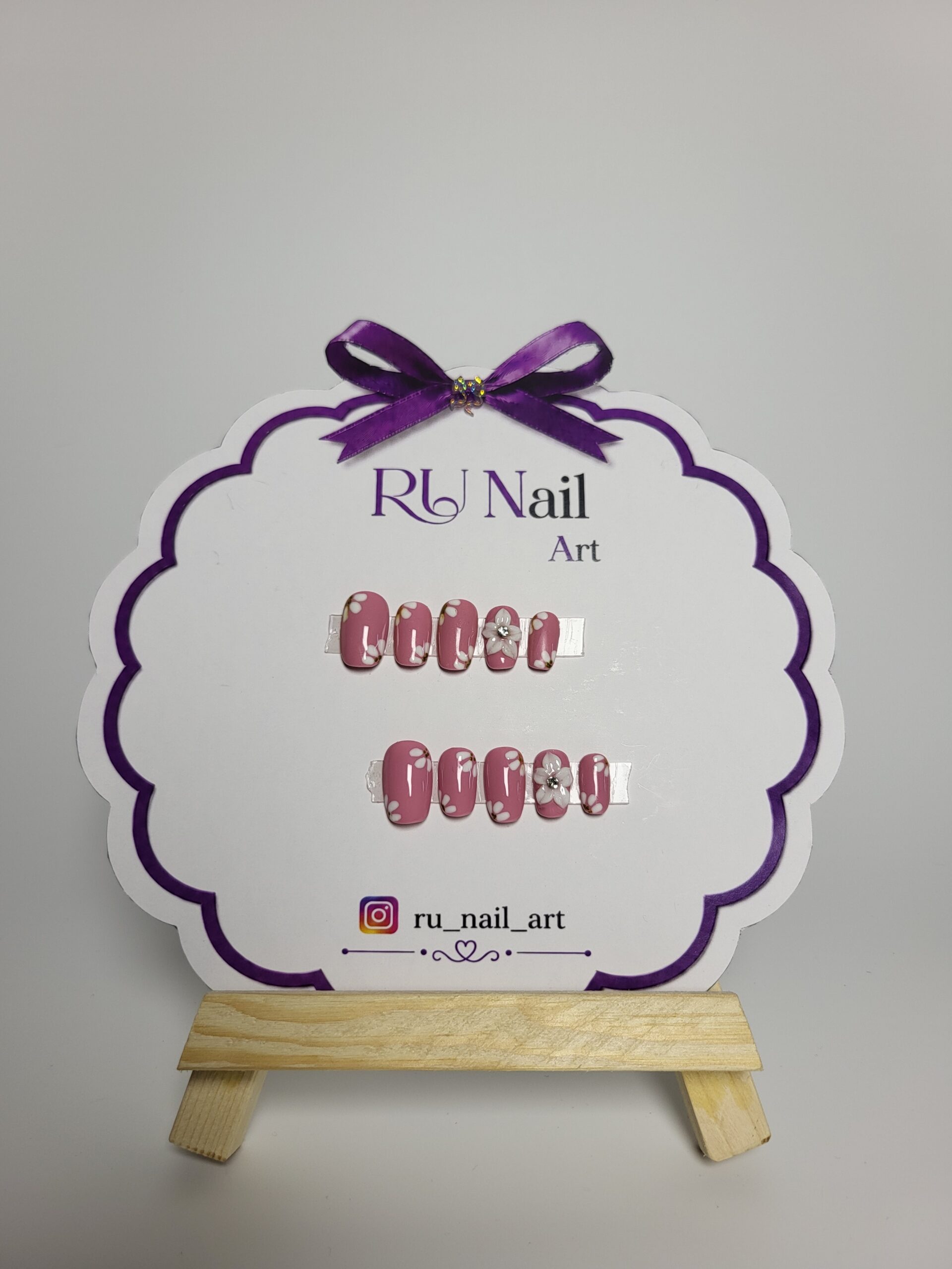 Blush Blossom Floral Press-On Nails | Handmade Pink Almond Nail Set with 3D Flower Accent & Glossy Finish